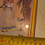 Set of 2 framed Gemstone Painting From Rajasthan, India in golden frame. Image 4