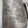 19th Century Chinese Pewter Engraved Dragon Mug - Marked Image 8