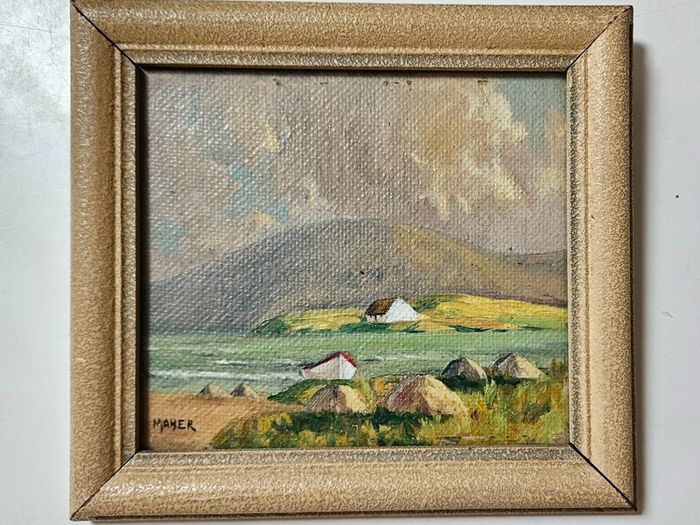 Edward Maher Oil Paintings (1954) - Mid Century Irish Art Paintings - Paintings of Donegal - Irish Coastal Paintings - Irish Oil Paintings