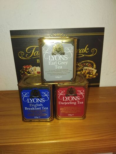 3 Vintage Lyons Tea Tins 1997 Full, Unopened!