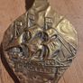 Brass Fire Bellows Early Vintage Embossed Sailing Ship Image 2