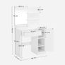 dressing table with mirror, storage compartment, 1 drawer, 2 shelves, white Image 5