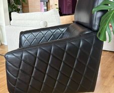 Mid Century Leather Swivel Chair