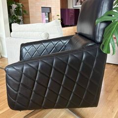 Mid Century Leather Swivel Chair