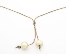 925 Silver Freshwater Pearls Magnolia Slider Necklace