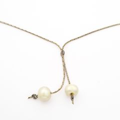 925 Silver Freshwater Pearls Magnolia Slider Necklace