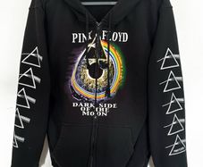 Pink Floyd Dark Side of the Moon Hoodie by RockoTees Size: L