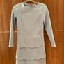 Blue Scalloped Wedding Guest Dress Image 3