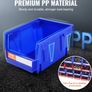 Plastic Storage Bin (5-Inch x 4-Inch x 3-Inch),Hanging Stackable Storage Organizer Bin, Blue/Red, 24-Pack Image 2
