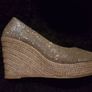 beautiful gold glitter wedges BNWOT Image 2
