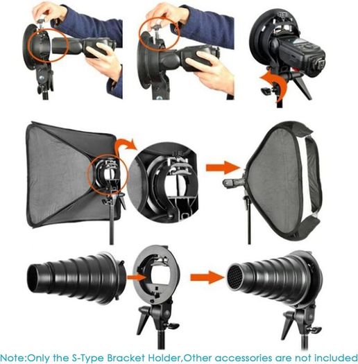 2 Piece Neewer S Type Bracket Holder with Bowens Mount