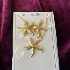 Gold Plated Anti Tarnish Star Themed Jewellery Set
