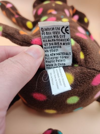 Jellycat Les Animals Le Dog Polka Dot Brown Rare & Retired Unusual Jellycat