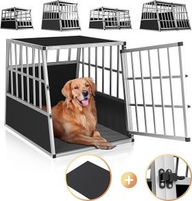 XXL Dog Transport Box Aluminium Dog Box Trunk Robust Lockable Trapezoidal