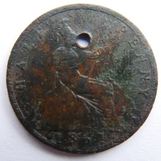 1861 Victoria Half-Penny Coin