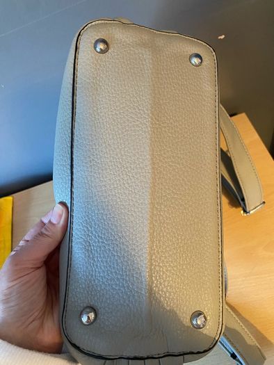 Grey leather effect backpack