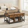 Coffee Table, Height-Adjustable Living Room Table, Coffee Table, Open and Hidden Storage Space, X-Struts, 60 x 100 x (48-62) cm, Anthracite Grey/Black Image 6