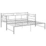 Pull-out Sofa Bed Frame Grey Metal 90x200 cm Image 3