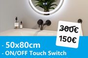LED Bathroom Mirror 50x80cm Antifog Defogger Oval