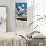 Macrame Wall Hanging Tapestry Blue Boho Woven Wall Art Decor Chic Home Bohemian Moon Tapestries Sun Mountain Cloud Aztec (MULTIPLE DESIGNS) Image 4