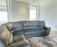 Grey corner recliner sofa set couch