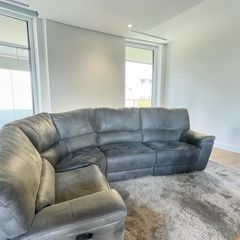 Grey corner recliner sofa set couch