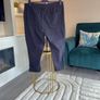 Ladies YOURS Curve Navy Blue Bengaline Stretch Cropped Pull on Trousers Image 8