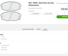 Brake pads for Kia Ceed or Hyundai i30