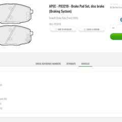 Brake pads for Kia Ceed or Hyundai i30