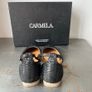 Black leather shoes sandals Image 2