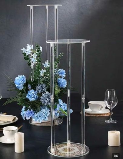 Acrylic Wedding Props Flower Stand, Transparent Stage Decoration, Party Tabletop Aisle Decor