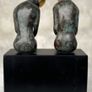 Male & Female Sculpture - Patinated Bronze On A Wooden Plinth Image 2