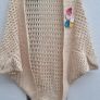 Hand Knit  Cream Wool Shrug Image 2