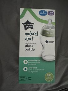 Two tommee tippee baby glass bottles