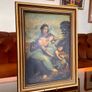 Early 20th Century Vintage Framed Religious Art Lithograph Print Image 2
