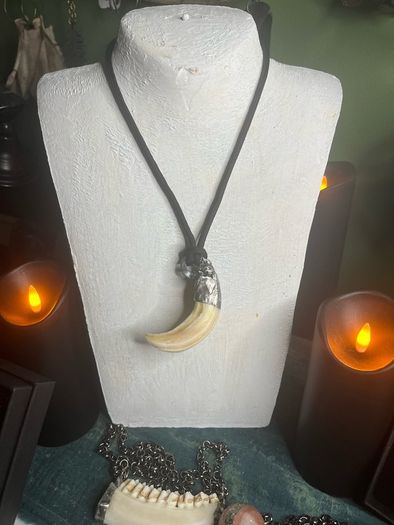 1 Spiritual Wild Boar Soldered Tooth Talisman Amulet Pendant Gift Antique Witchcraft Warrior Tribal