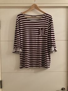 Principles burgundy striped top