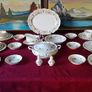 37 Piece Royal Albert September Song Gold Gilt Bone China Dinner Service / Set For 6 Person Setting Made In England Antique Rare And Hard To Find Image 2