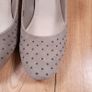 Clarks Mauve Taupe Suede Studded Ankle Strap Block Heels Image 3