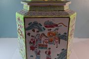Large Chinese Hand Painted Jar and Lid