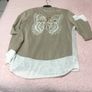 Mocha/Cream Butterfly twinset Size 10 Image 2