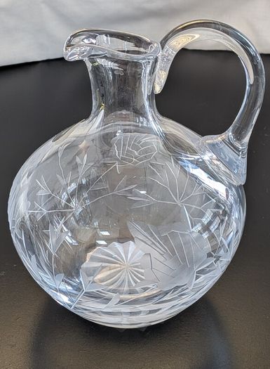 Failte Irish Lead Crystal Jug Peter O Farrell Signed 1983 Hand Cut Ireland 19cm