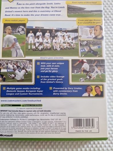Leeds United Club Football season 2003 2004 Xbox Original Games Original