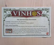 Vinhos - The Advertisers Mini Expansion Board Game Promo Tiles (2014, BRAND NEW)