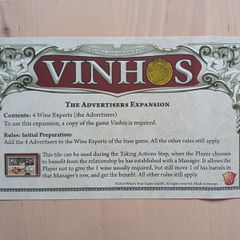 Vinhos - The Advertisers Mini Expansion Board Game Promo Tiles (2014, BRAND NEW)