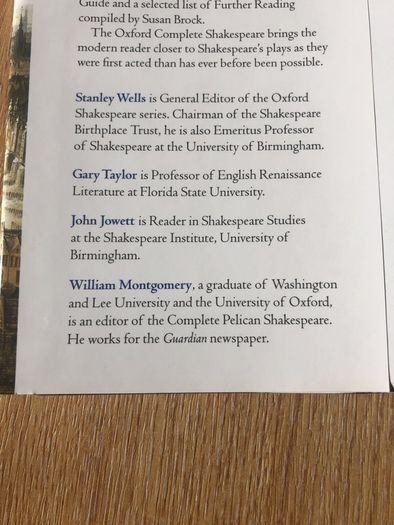 The Oxford  Shakespheare : The Complete Works
