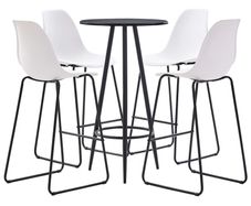 5 Piece Bar Set Plastic White