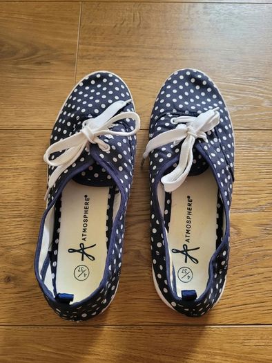 Brand New Atmosphere Navy Polka Dot Shoes