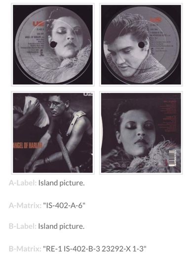 U2 - Angel of Harlem UK 7 inch Original Vinyl 1989 Island Records