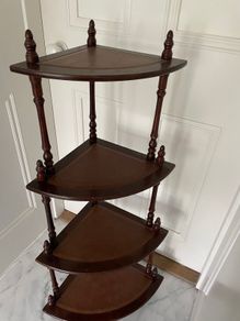 Antique Mahogany & Leather Whatnot